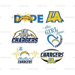 This Girl Loves Chargers SVG, Heartbeat Of Chargers SVG, Chargers Sport Logo SVG, Png Sublimation Files
