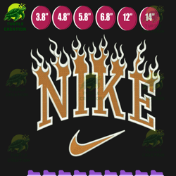 nike flame - machine embroidery design, machine embroidery pattern, digital instant download, logo embroidery pattern
