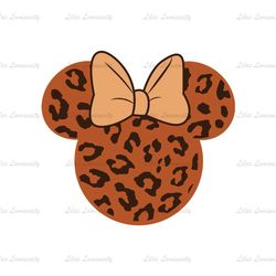 Minnie Mouse Leopard Pattern Head SVG