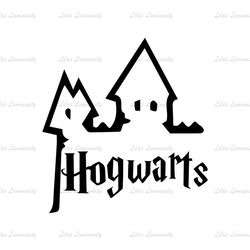 Harry Potter Hogwarts Wizarding School Silhouette Vector SVG