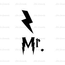 Mr. Thunder Lightning Bolt Harry Potter Silhouette SVG Vector