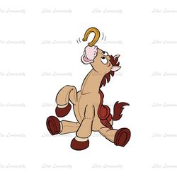 Bullseye Balancing Horseshoe On Nose Toy Story Cartoon SVG