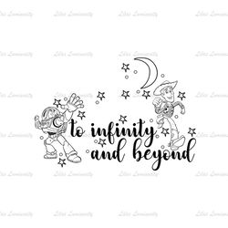 To Infinity And Beyond Coloring Toy Story Woody Buzz Lightyear Silhouette SVG