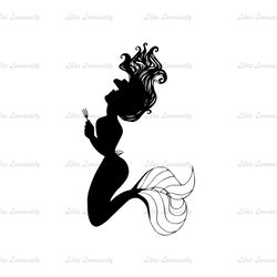 The Little Mermaid Princess Triton Ariel Silhouette SVG