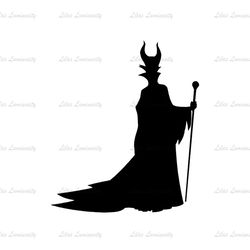 Disney Villain Maleficent Sleeping Beauty Cartoon Silhouette SVG