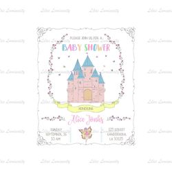 Cinderella Baby Shower Castle Card Design Design SVG
