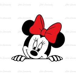 Disney Red Bow Bride Minnie Mouse Head SVG