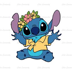 Floral Cute Stitch Disney Vacation Time SVG