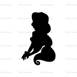 Disney Beauty Princess Jasmine Silhouette Vector SVG