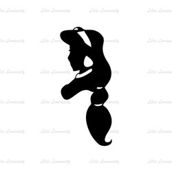 Disney Princess Jasmine Head Silhouette Vector SVG