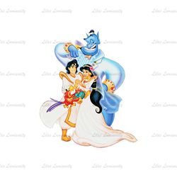 Disney Wedding Aladdin and Princess Jasmine Genie PNG
