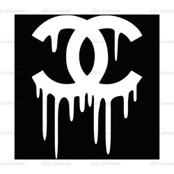 Coco Chanel White Drip Logo SVG, Chanel Logo SVG, CC Logo SVG, Logo SVG, Fashion Logo SVG, Brand Logo SVG 35