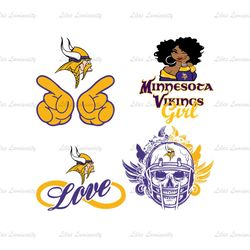MINNESOTA VIKINGS SVG 13, Sport Svg, Minnesota Vikings, Black Girl Vikings Svg, Vikings Skull Logo Svg, Vikings NFL Svg,