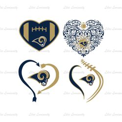 Los Angeles Rams Heart Love Svg, Los Angeles Rams Svg, Nfl Svg, Football Svg Cricut File