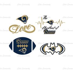 Los Angeles Rams Batman Logo SVG, Heartbeat Of Rams Logo SVG, Sport Logo, Football Fan SVG Digital Download