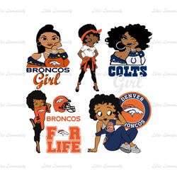 Denver Broncos SVG, Broncos Logo SVG, Black Girl Broncos SVG, NFL Teams SVG, Football SVG Digital Files