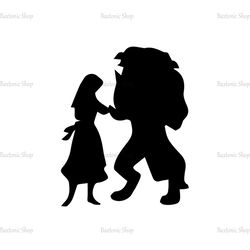 The Beast and The Beauty Silhouette, Disney Belle SVG, Disney Princess SVG, 25