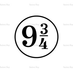 Platform 9 3/4 Harry Shop Number Sign SVG Cut Files