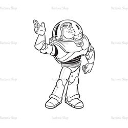 Disney Cartoon Toy Story Character Buzz Lightyear Hero Toy Silhouette SVG