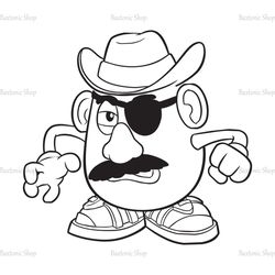 Disney Cartoon Toy Story Character Mr. Potato Head Silhouette SVG