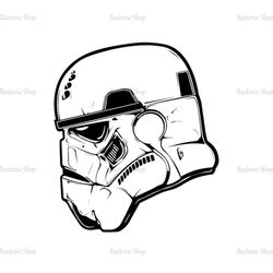 Star Wars Stormtrooper Soldier Helmet Side View SVG