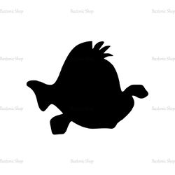 Flounder Fish The Little Mermaid Cartoon Character Silhouette SVG