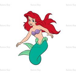 The Little Mermaid Ariel Princess Retro Clipart SVG