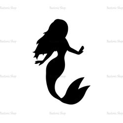 Little Mermaid Girl Ariel Disney Princess Silhouette SVG