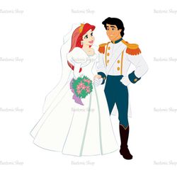 Married Prince Eric And Princess Ariel PNG