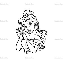 Beauty Princess Belle Face Cartoon Beauty and The Beast SVG