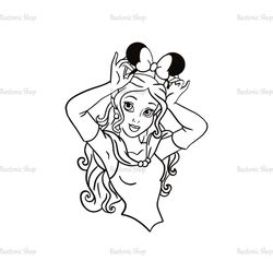 Princess Belle Minnie Bow Tie Disney SVG