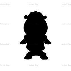 Beauty and The Beast Cogsworth Character Silhouette Vector SVG