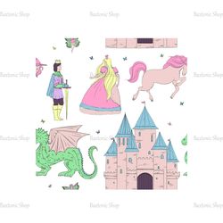 Fairy Tale Princess and Knight Disney Sticker SVG Clipart