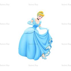 Disney Princess Cinderella Wears Glass Slipper PNG