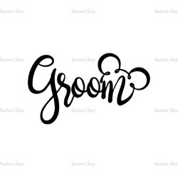 Disney Groom Mickey Mouse Ears Wedding Clipart SVG