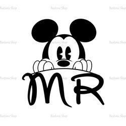 Mr. Groom Disney Mickey Mouse Head Wedding Logo SVG