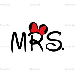 Mrs. Bride Minnie Mouse Red Bow Disney Wedding SVG