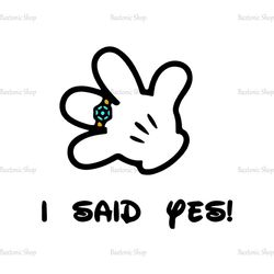 I Said Yes Disney Bride Groom Mouse Wedding SVG