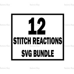12 Stitch Reactions Disney Logo Bundle SVG