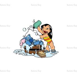 Bathing Lilo and Stitch Disney Cartoon SVG