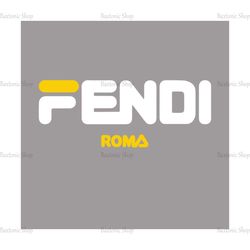 Fendi Roma White Yellow Logo SVG, Fendi Logo SVG, Fashion Brand Logo SVG, Roma SVG, Famous Brand Logo 11