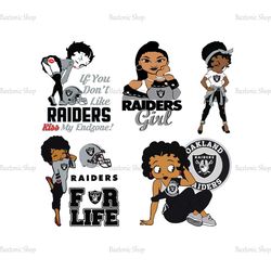 RAIDERS FOOTBALL SVG,Betty Boop Raiders football Design, Black Girl Raiders SVG File, Raiders SVG, Football SVG, Raiders