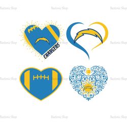 Los Angeles Heart Shape Logo Bundle SVG, Los Angeles Logo SVG, NFL Sport Fan SVG, Cut Files Sublimation