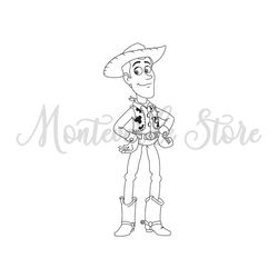 Disney Cartoon Toy Story Character Sheriff Woody Toy Silhouette SVG