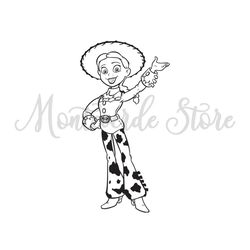 Disney Cartoon Toy Story Character Cowgirl Toy Jessie Silhouette SVG