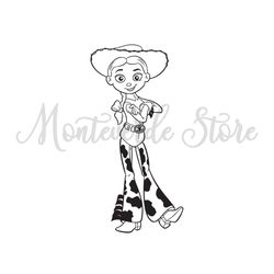 Disney Cartoon Toy Story Character Cowgirl Jessie Toy Silhouette SVG