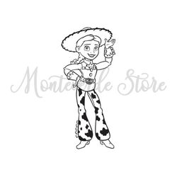 Disney Cartoon Toy Story Character Cowgirl Jessie Silhouette SVG