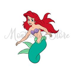 The Little Mermaid Ariel Princess Retro Clipart SVG
