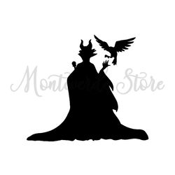 Witch Maleficent and Diaval Disney Villains SVG