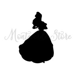 Princess Belle Cartoon Beauty and The Beast Silhouette SVG